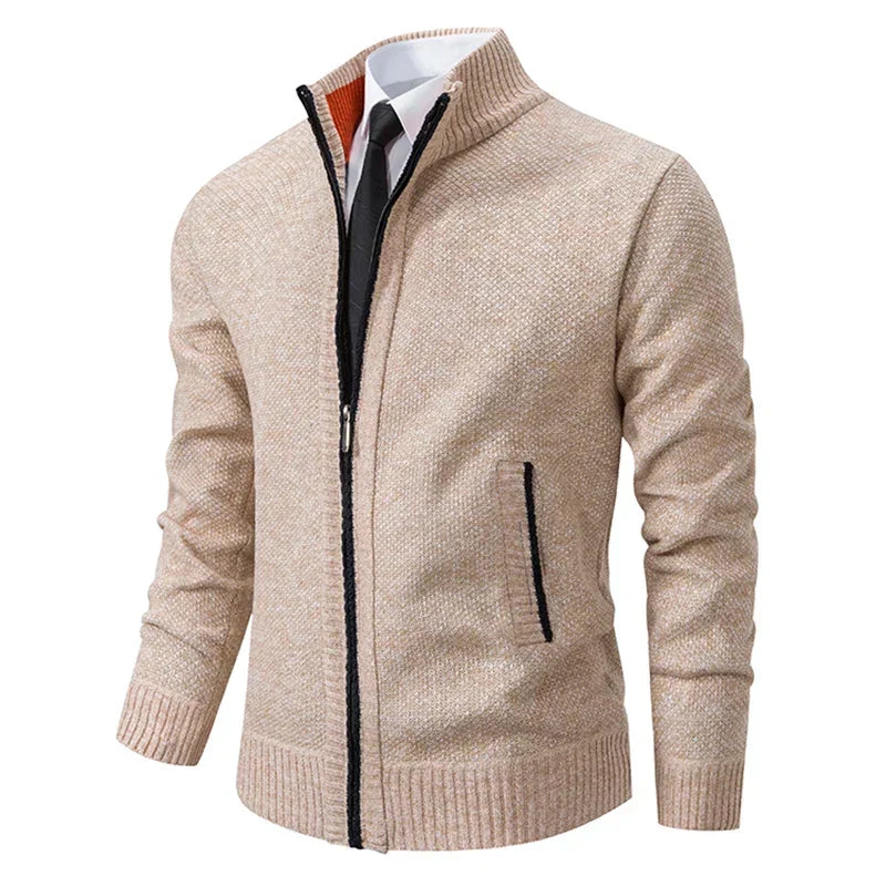 Jack - Men's Stand-Collar Zip Sweater Vest with Ribbed Trim