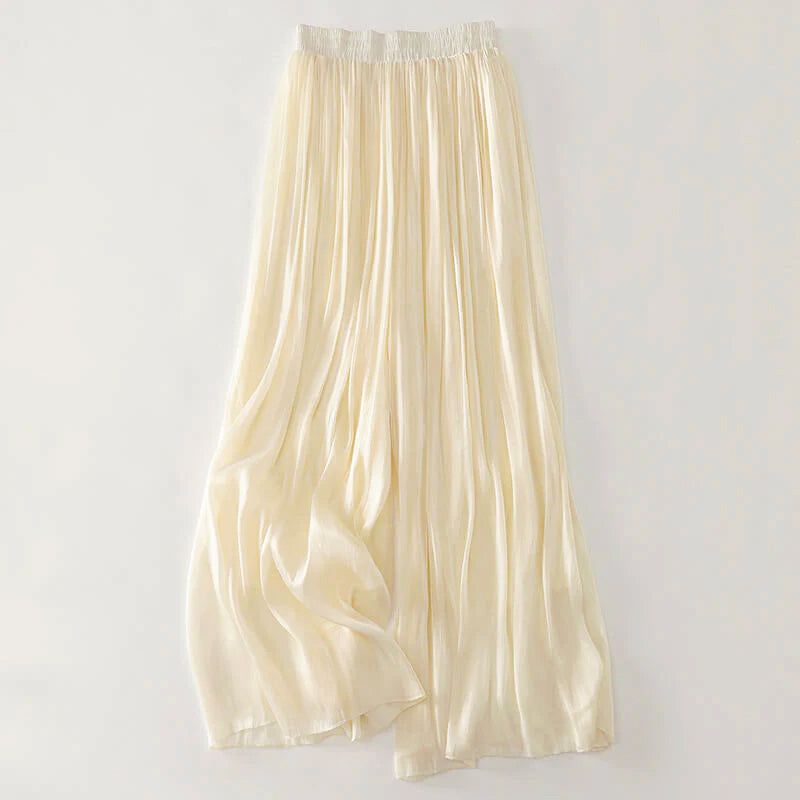 Jane - Women’s Satin-Look Pleated Wide-Leg Pants