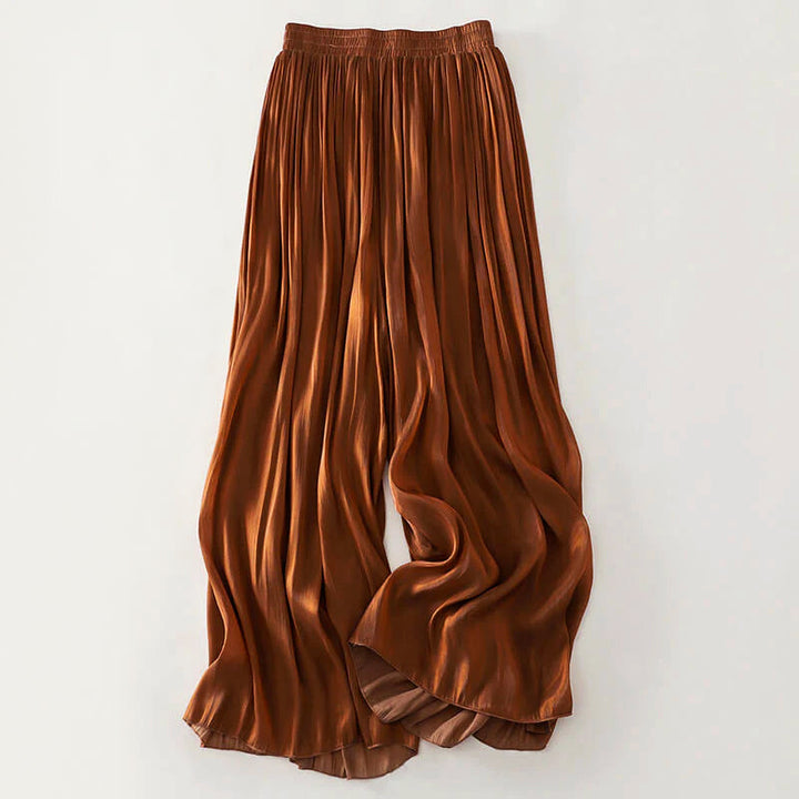 Jane - Women’s Satin-Look Pleated Wide-Leg Pants