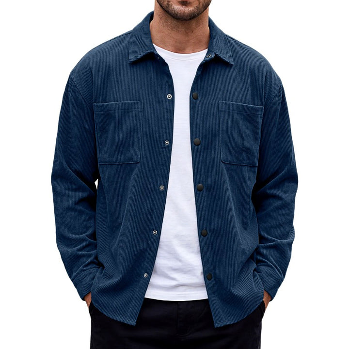 Jason - Men's Corduroy Snap Button Shirt Jacket 8