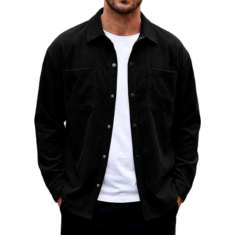 Jason - Men's Corduroy Snap Button Shirt Jacket 9