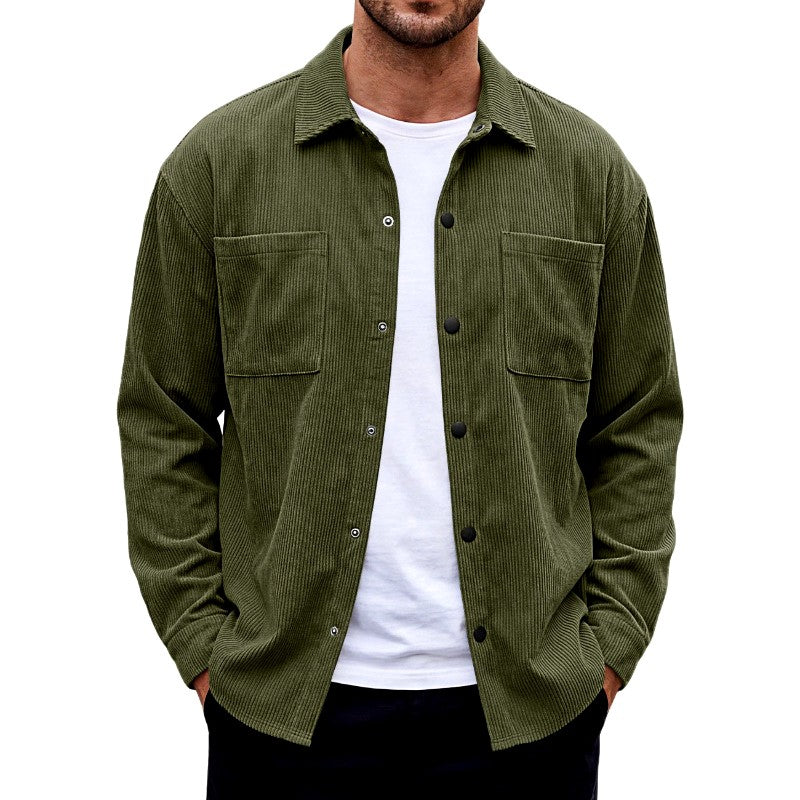 Jason - Men's Corduroy Snap Button Shirt Jacket 10
