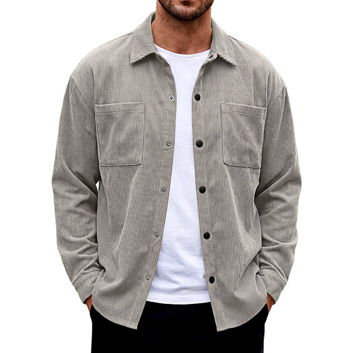 Jason - Men's Corduroy Snap Button Shirt Jacket 11
