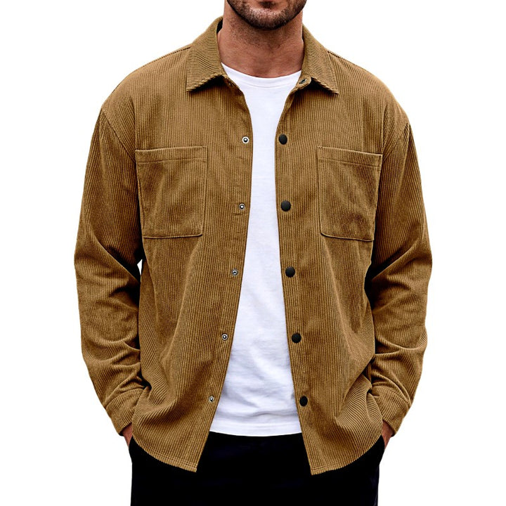 Jason - Men's Corduroy Snap Button Shirt Jacket 12
