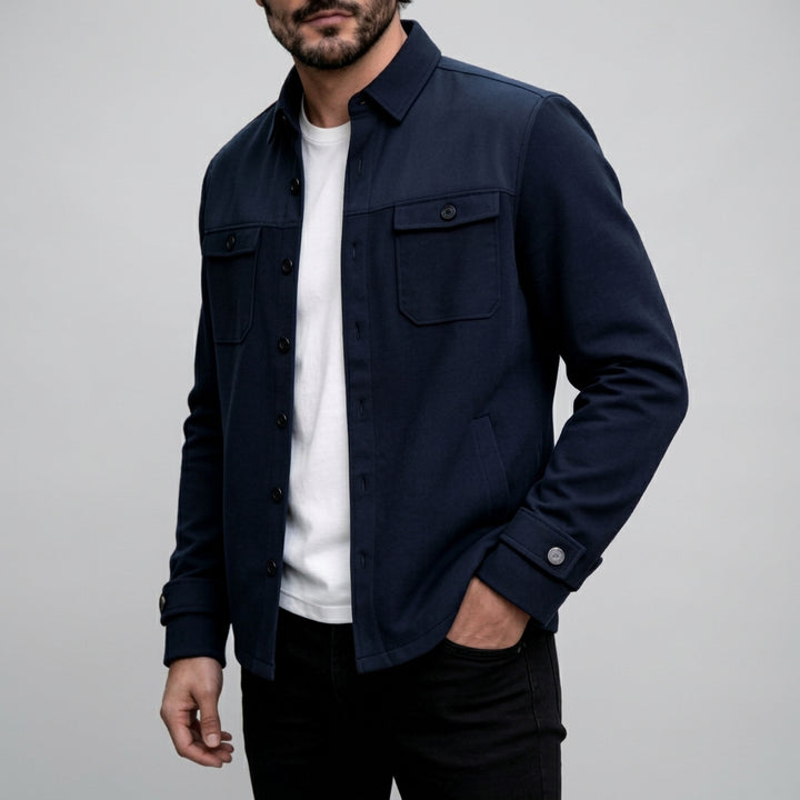 Jayden - Men's Button-Front Structured Jacket with Pockets