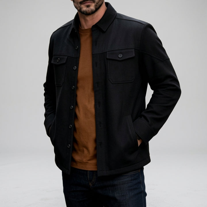 Jayden - Men's Button-Front Structured Jacket with Pockets