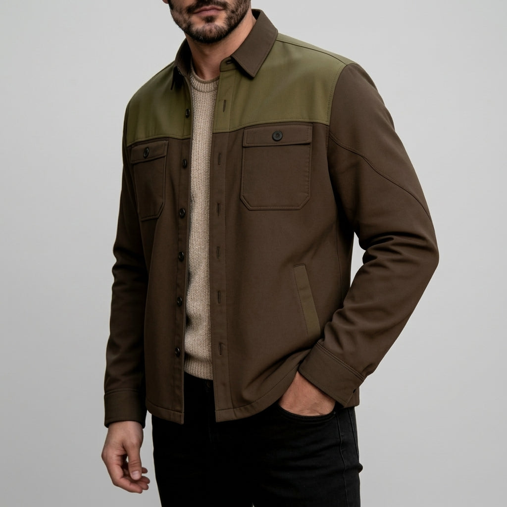 Jayden - Men's Button-Front Structured Jacket with Pockets