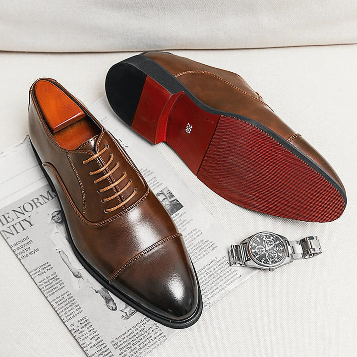 Jeff - Men's  Red Sole Lace-Up Leather Oxford Shoes 2