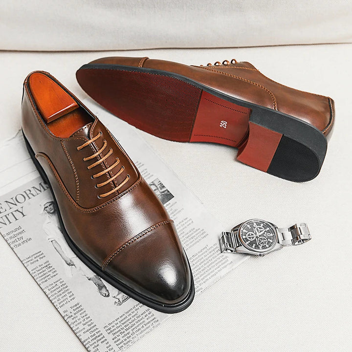 Jeff - Men's Red Sole Lace-Up Leather Oxford Shoes 4