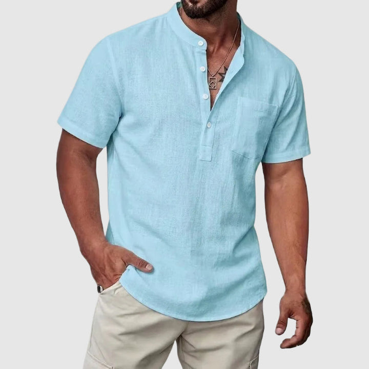 Jerry - Men’s Linen Short Sleeve Henley Shirt