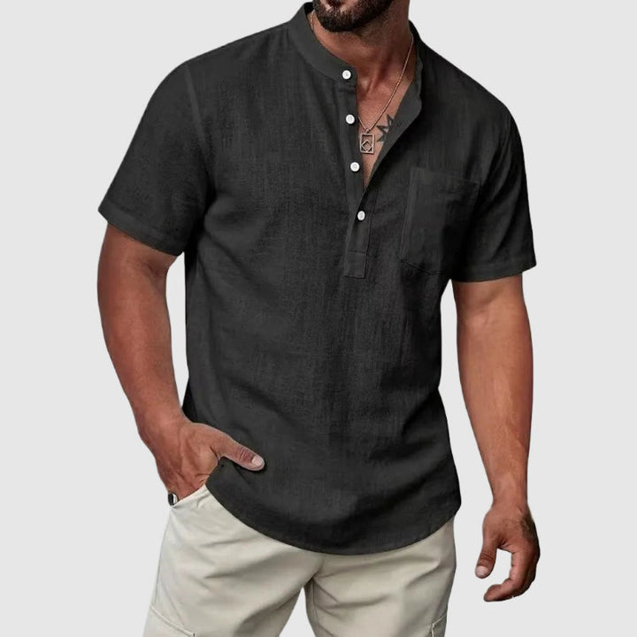 Jerry - Men’s Linen Short Sleeve Henley Shirt