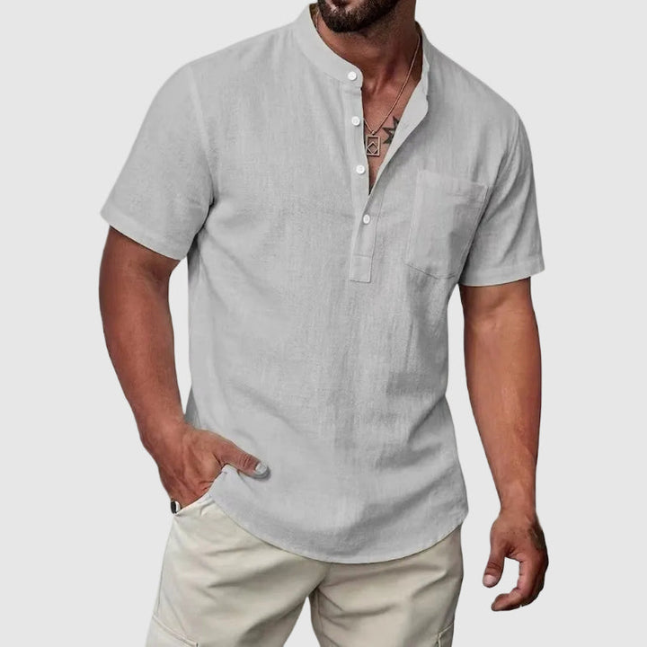 Jerry - Men’s Linen Short Sleeve Henley Shirt