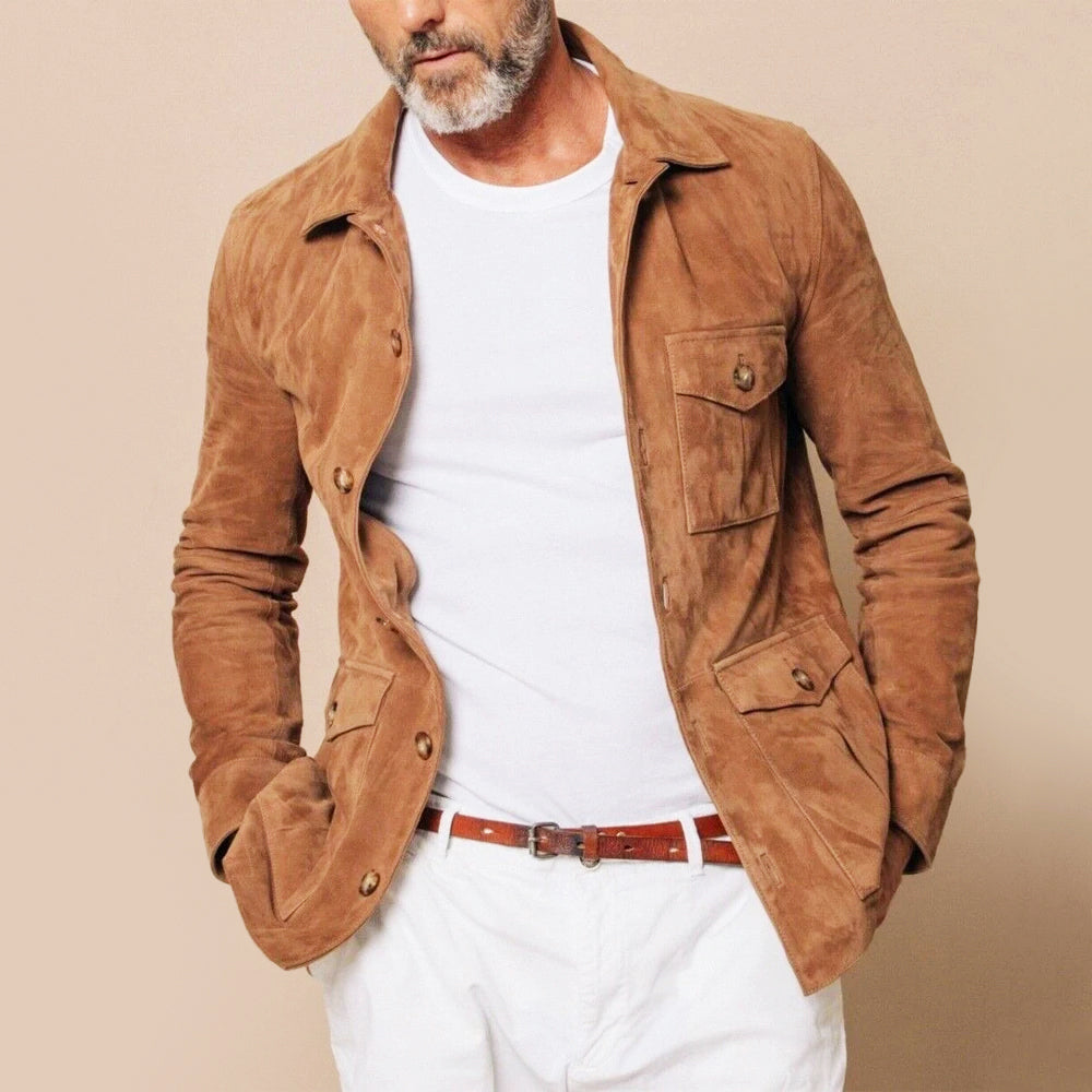 Jimmy - Men's Vintage Suede Utility Jacket