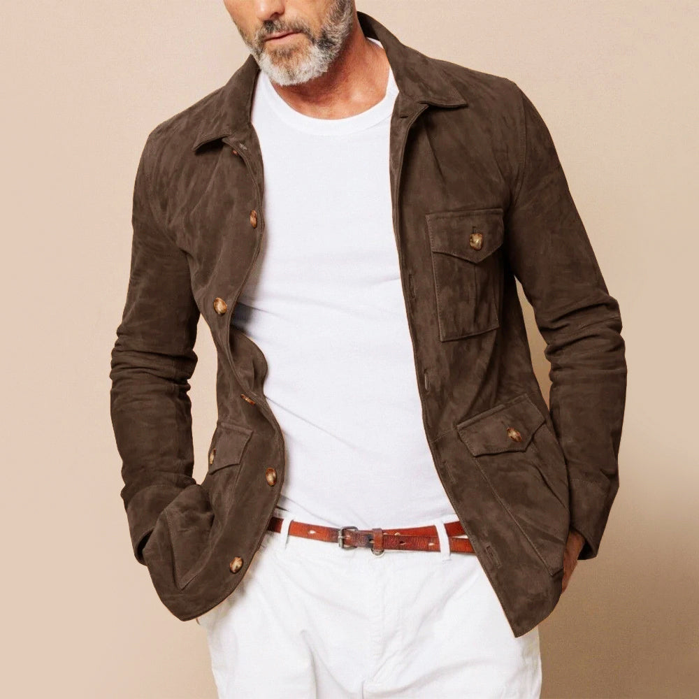 Jimmy - Men's Vintage Suede Utility Jacket