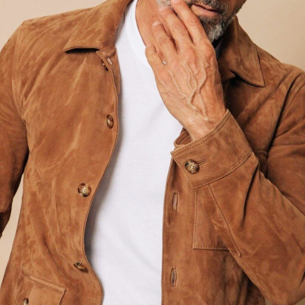 Jimmy - Men's Vintage Suede Utility Jacket