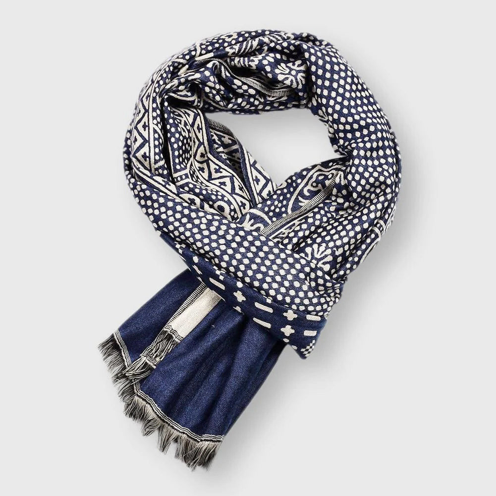 Paris Geometric Pattern Fringe Scarf