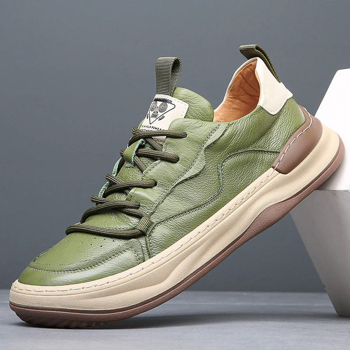 Justin - Men's Low-Top Leather Sneakers