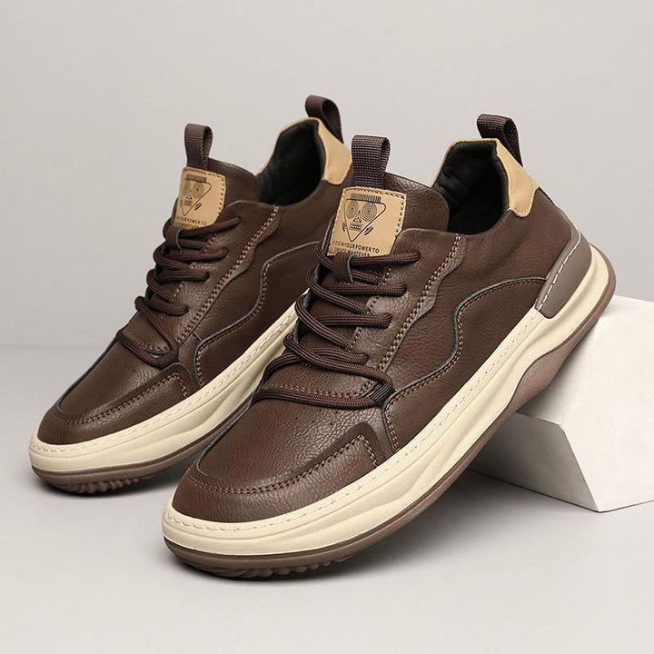 Justin - Men's Low-Top Leather Sneakers