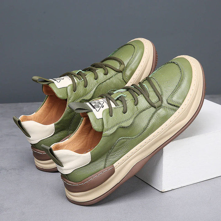 Justin - Men's Low-Top Leather Sneakers