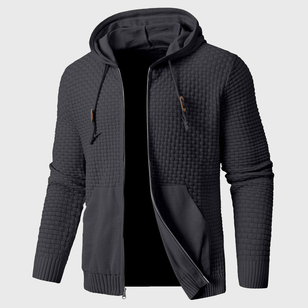 Kairo - Men's Textured Knit Zip-Up Hoodie
