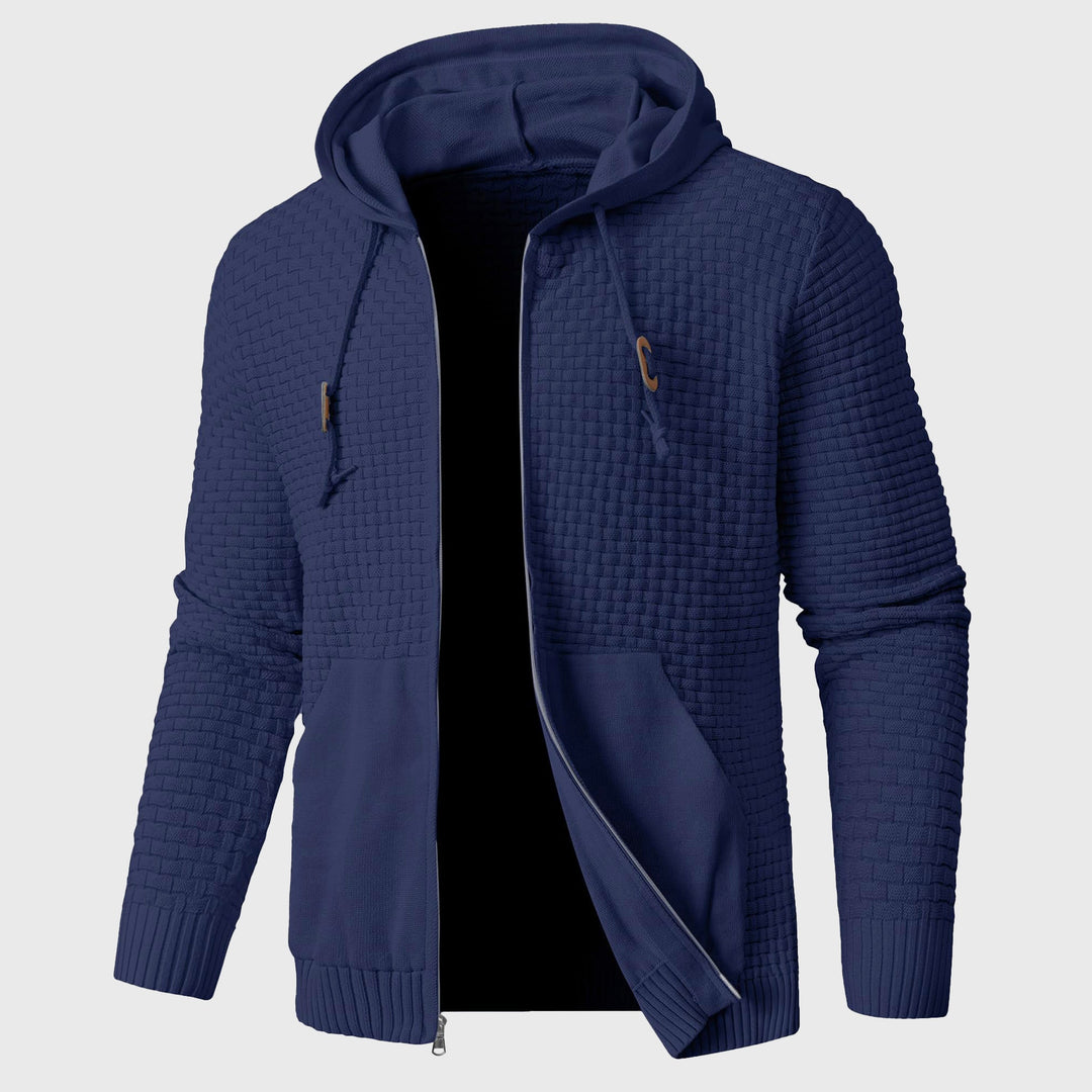 Kairo - Men's Textured Knit Zip-Up Hoodie