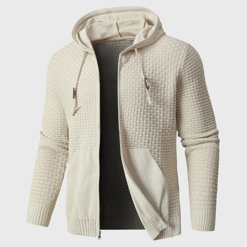 Kairo - Men's Textured Knit Zip-Up Hoodie
