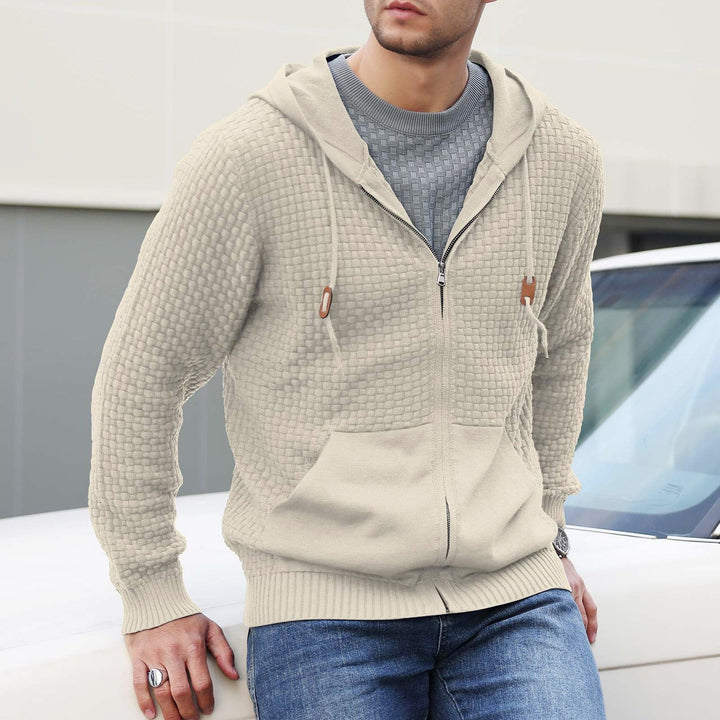 Kairo - Men's Textured Knit Zip-Up Hoodie