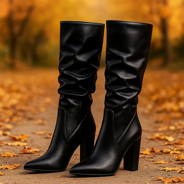 Kate - Women's Slouch Knee-High Block Heel Boots
