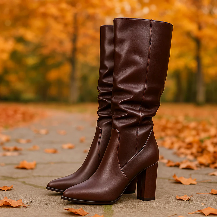 Kate - Women's Slouch Knee-High Block Heel Boots