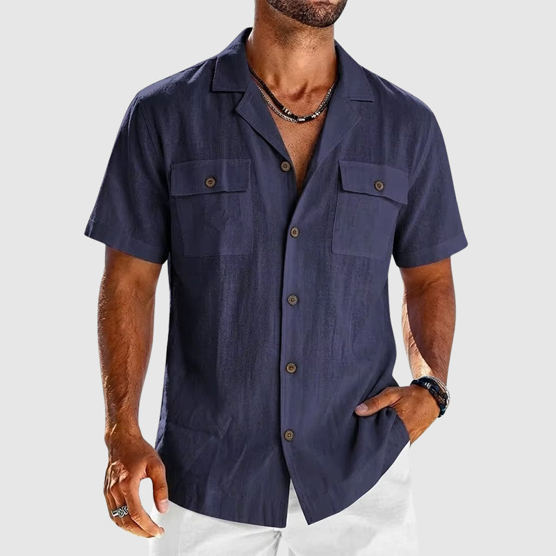 Keith - Men’s Resort Collar Utility Button-Up Shirt