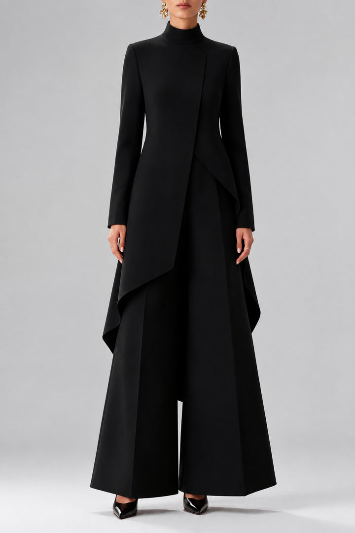 Lara - Women's Asymmetrical Wide Leg Two-Piece Set