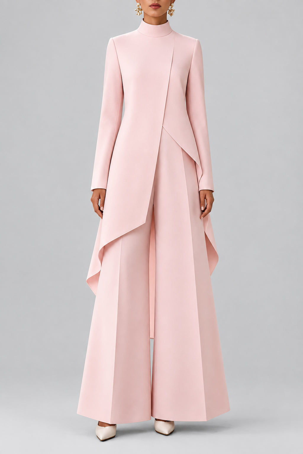 Lara - Women's Asymmetrical Wide Leg Two-Piece Set