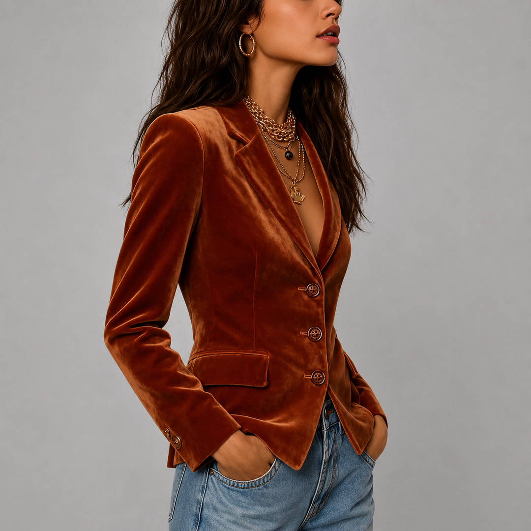Lenore - Women's Velvet Tailored Blazer