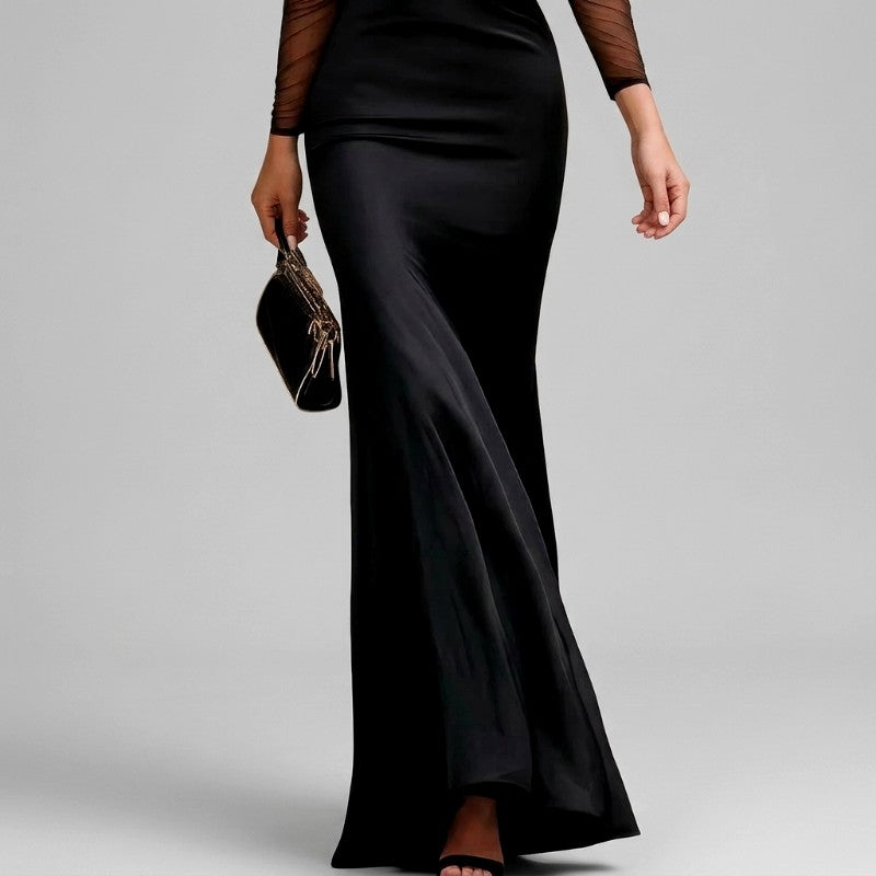 Lilly - Women's Halter Neck Satin Formal Evening Dress