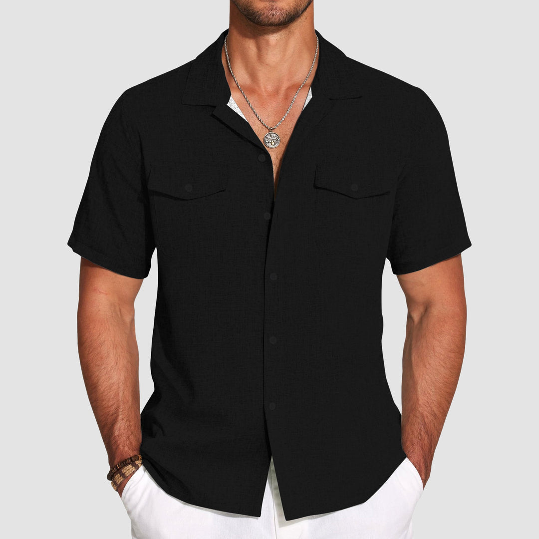 Louis Morel Camp Collar Button-Up Shirt