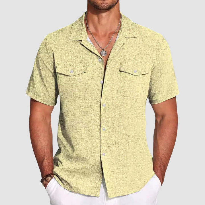 Louis Morel Camp Collar Button-Up Shirt