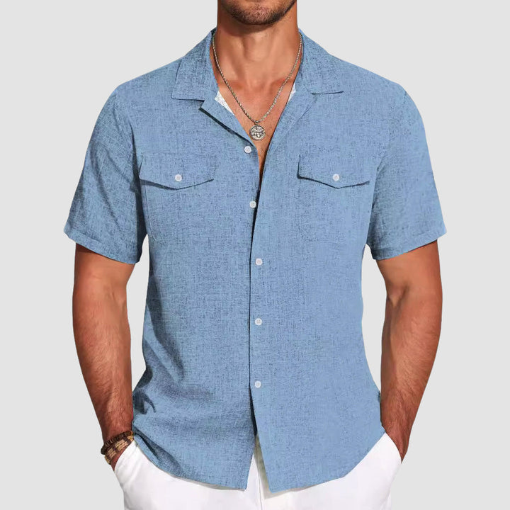 Louis Morel Camp Collar Button-Up Shirt