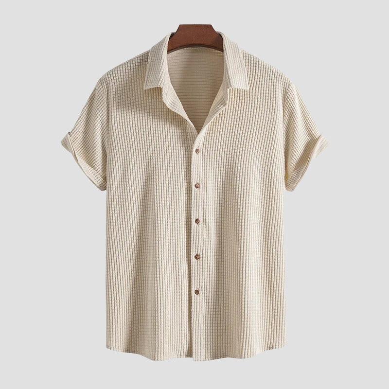 Louis Morel Casual Button-Up and Drawstring Shorts Set