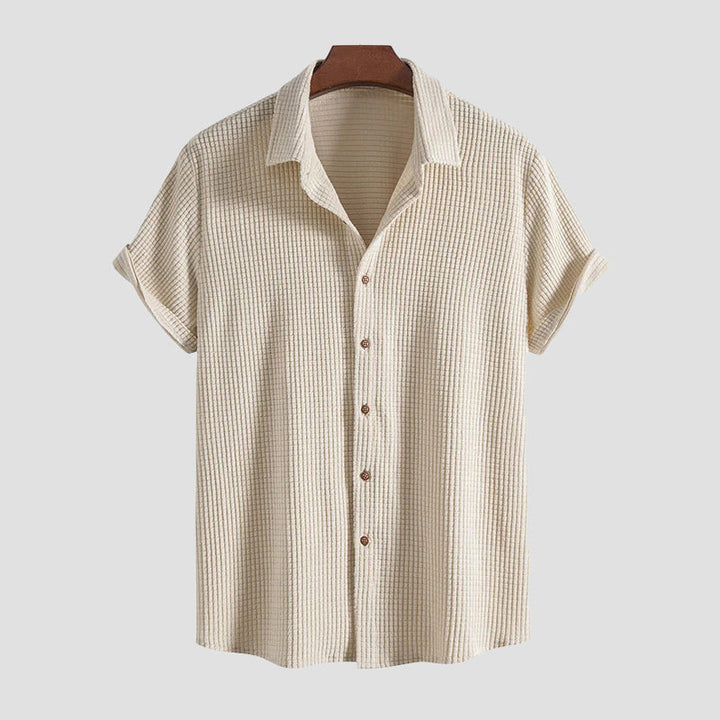 Louis Morel Casual Button-Up and Drawstring Shorts Set