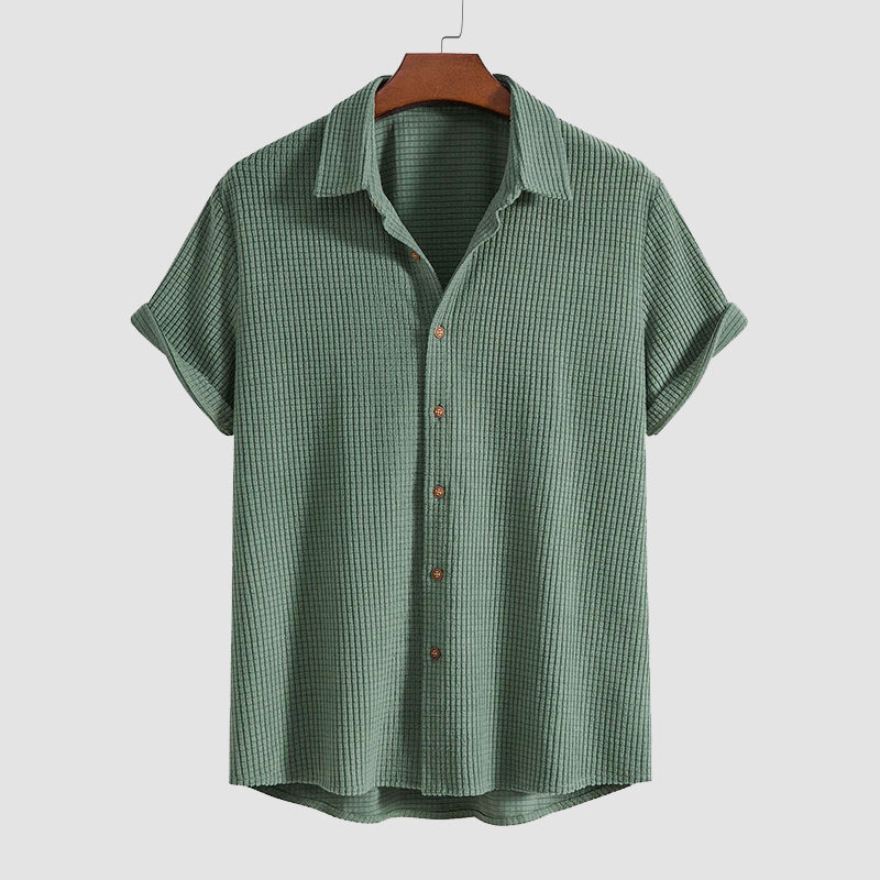 Louis Morel Casual Button-Up and Drawstring Shorts Set