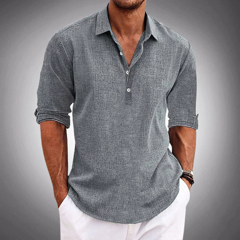 Louis Morel Casual Half-Placket Shirt
