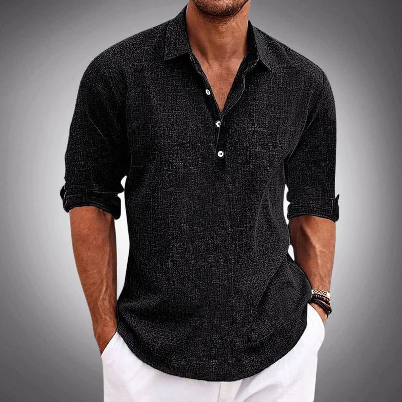 Louis Morel Casual Half-Placket Shirt