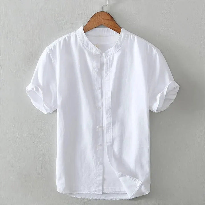 Louis Morel Casual Short Sleeve Mandarin Collar Shirt