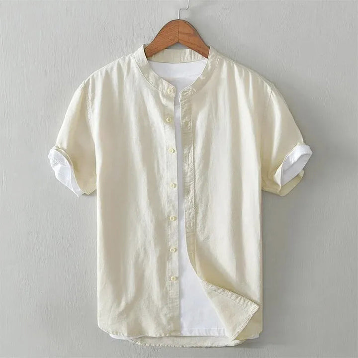 Louis Morel Casual Short Sleeve Mandarin Collar Shirt