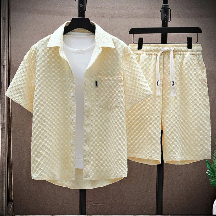 Louis Morel Casual Two-Piece Shirt and Shorts Outfit