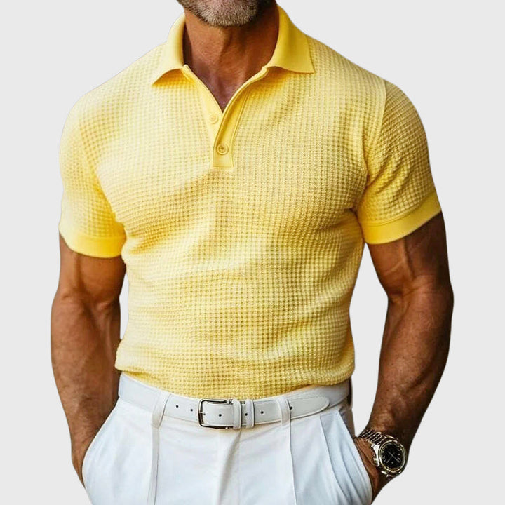 Louis Morel Casual Waffle Knit Polo Shirt