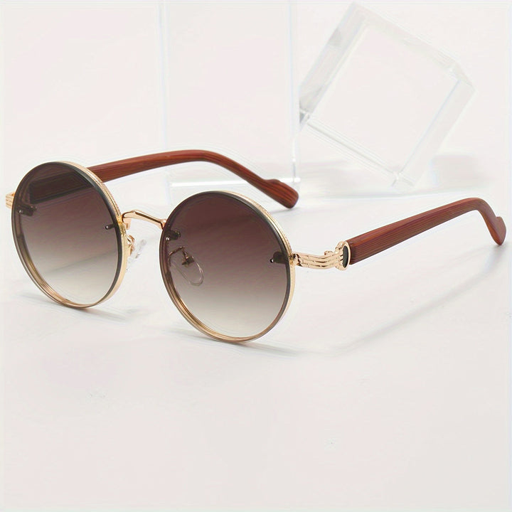 Louis Morel Classic Dark Lens Round Sunglasses