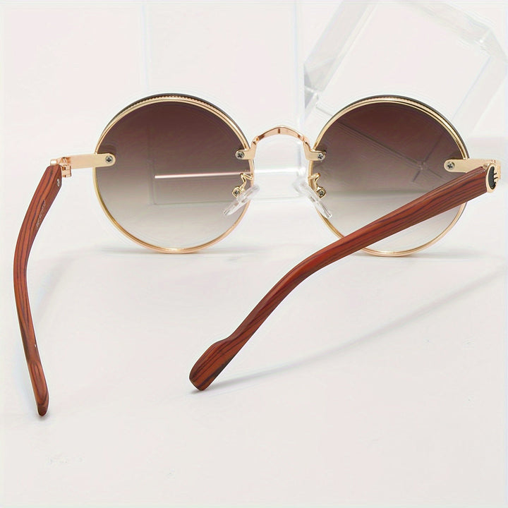 Louis Morel Classic Dark Lens Round Sunglasses