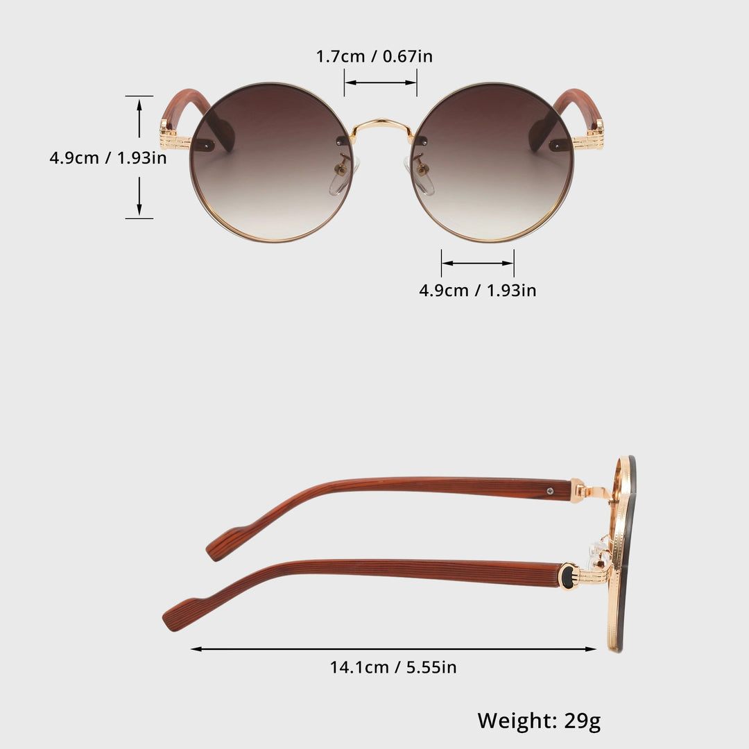 Louis Morel Classic Dark Lens Round Sunglasses