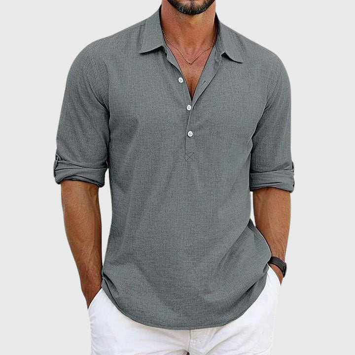 Louis Morel Classic Henley Style Shirt